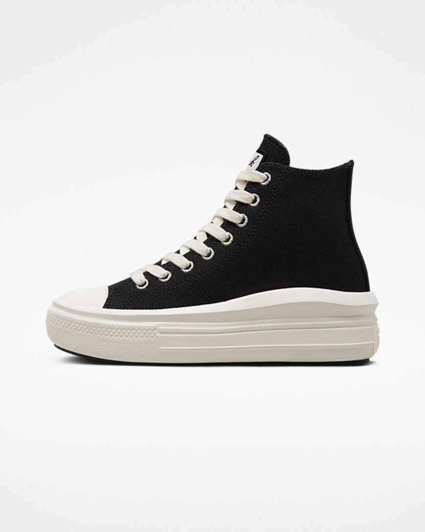 Women's Converse Chuck Taylor All Star Move Oversized Patch High Top Platform Shoes Black / Beige White | AU 6E508U